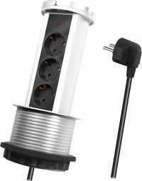 LogiLink Retractable table strip 3 sockets 1.8 M Logilink PL SCHUKOX3 / Ø 10cm LPS235A