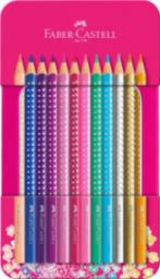 Faber-Castell KREDKI OŁÓWKOWE SPARKLE FABER-CASTELL 12 KOLORÓW OPAKOWANIE METALOWE
