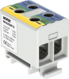 MOREK Złączka OTL-PEN50 żółto-zielony, niebieski 2xAl/Cu 1,5-50mm² 1000V Zacisk uniwersalny do instalacji TN-C-S MAA2050P10