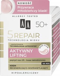 Oceanic AA Technologia Wieku 5 Repair 50+ Aktywny Lifting Krem regenerująco-rozświetlający na noc 50ml