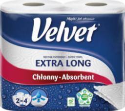 Velvet Ręczniki w roli celulozowe VELVET Najdłuższy, 2-warstwowe, 90 listków, 2szt., białe