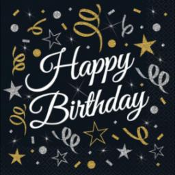 GoDan Serwetki papierowe B&C Happy Birthday 33x33cm 20sz