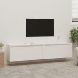 vidaXL Szafki ścienne, 2 szt., białe, 80x30x35 cm lite drewno sosnowe