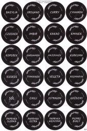 LearnHow Etykiety na przyprawy czarne 40mm 168szt