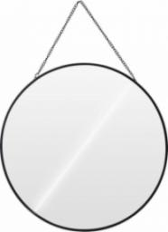 Vilde Lustro na łańcuszku w czarnej metalowej ramie, okrągłe, 29 cm