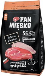 Pan Mięsko Karma sucha dla psa Cielęcina z indykiem (dorosły) chrupki M 9kg