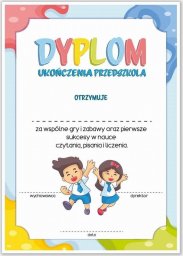 LearnHow Dyplom A4 ukończenia przedszkola - niebieski 10 sz