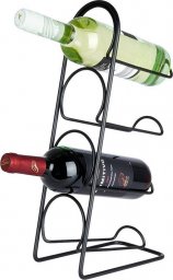 Vilde Stojak na wino metalowy czarny 4 butelki 21x12x43 cm