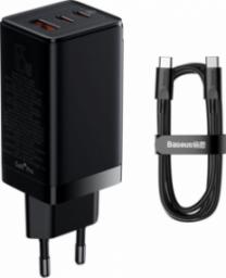 Ładowarka Baseus GaN3 1x USB-A 2x USB-C 1.5 A (BSU3480BLK)