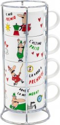 Bialetti Zestaw 4 filiżanek do cappuccino na stojaku