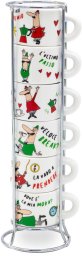 Bialetti Italia - Zestaw 6 filiżanek do espresso na stojaku