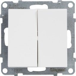 Legrand SUNO Łącznik schodowy podwójny biały 10AX 250V zaciski automatyczne 721108