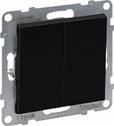 Legrand SUNO Łącznik schodowy podwójny czarny 10AX 250V zaciski automatyczne 721408