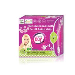 Gentle Day Podpaski Teens Mini z paskiem anionowym ze skrzydełkami 12szt