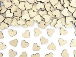 Party Deco Drewniane konfetti Serca, 2x2cm one size
