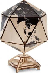 EcoWoodArt EWA Drewniane Puzzle 3D - Dwudziestościenny Czarny Globus
