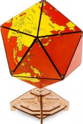 EcoWoodArt EWA Drewniane Puzzle 3D - Dwudziestościenny Czerwony Globus