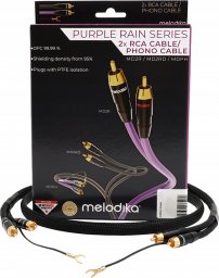 Gramofon Melodika Melodika MDPHD30 Purple Rain Black Edition Kabel 2xRCA PHONO do gramofonu z żyłą uziemiającą - 3m
