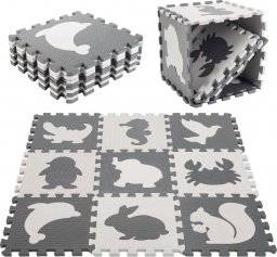 Kontext Puzzle piankowe mata dla dzieci 9 el. czarny-ecru