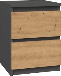 Topeshop SZAFKA NOCNA MALWA M2 - ANTRACYT / DĄB ARTISAN