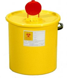 Artech Pojemnik na odpady ostre z otworem wrzutowym wym. 75 x 33 mm, poj. 10l (Kolor czerwony)