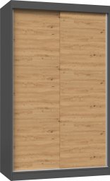Topeshop SZAFA PRZESUWNA IGA 120 CM DRZWI PRZESUWNE ANTRACYT / DĄB ARTISAN