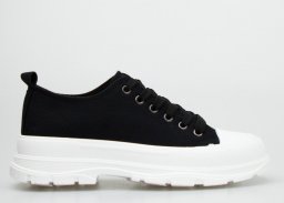 Seastar Tenisówki na białej platformie czarne-40