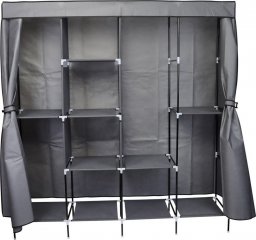 Saska Garden GARDEROBA SZAFA TEKSTYLNA 168X45X172 CM CIEMNOSZARA