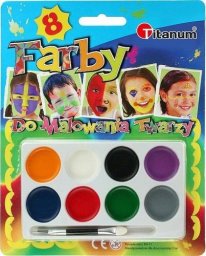 Titanum Farby do malowania twarzy 8 kolorów + pędzelek