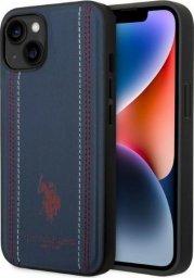 U.S. Polo Etui US Polo do iPhone 14 6,1" granatowy/navy blue Leather Stitch
