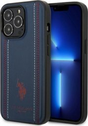 U.S. Polo Etui US Polo do iPhone 14 Pro Max 6,7" granatowy/navy blue Leather Stitch