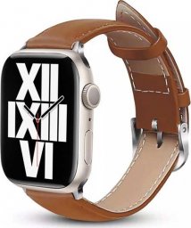 Crong Noble Band - Pasek ze skóry naturalnej do Apple Watch 38/40/41 mm (Mokka)