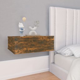 vidaXL Wisząca szafka nocna, przydymiony dąb, 40x30x15 cm
