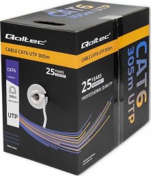 Qoltec Kabel sieciowy Qoltec skrętka UTP | CAT6 | 305m | PCV szary