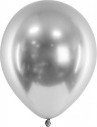 PartyDeco Balony lateksowe metaliczne srebrne 50 sztuk