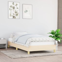 vidaXL vidaXL Rama łóżka, kremowa, 90x200 cm, tapicerowana tkaniną