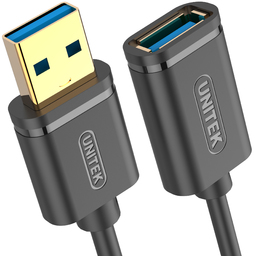 Kabel USB Unitek USB-A - USB-A 1 m Czarny (Y-C457GBK)