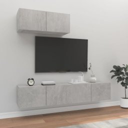 vidaXL vidaXL Zestaw 3 szafek TV, szarość betonu, materiał drewnopochodny