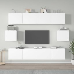 vidaXL vidaXL Zestaw 6 szafek telewizyjnych, biały, materiał drewnopochodny