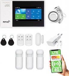 Huxgo Bezprzewodowy alarm 4G LTE GSM + WiFi - HXA007 R3 + syrena 105 dB
