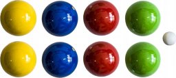 Lucio Londero Drewniane Kule do Gry 8 szt. - Boule, Bule, Petanque LONDERO 75 mm
