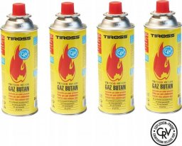 Tiross ZESTAW 4 GAZÓW / NABOJE GAZOWE / PRZECIWYBUCHOWY SYSTEM CRV / KARTUSZ 227g / TYP MSF-1a TIROSS TS-700B-4