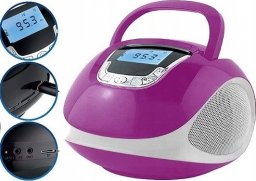Radioodtwarzacz Ravo BOOMBOX BM110 Radio Bluetooth USB AUX fioletowy