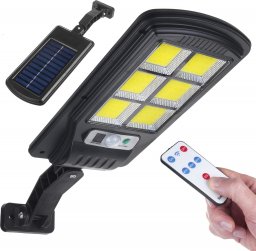 Maclean Solarna lampa uliczna LED z czujnikiem ruchu i pilotem IP54, 4W, 400lm, 6500K, Li-ion 1200 mAh, 3 tryby pracy MCE446