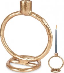 Home Styling Collection Świecznik na długą świeczkę aluminiowy złoty 19 cm