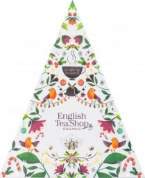Kalendarz adwentowy English Tea Shop Zestaw herbatek trójkątny biały 25 piramidek BIO* 50g