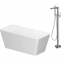 Wanna Cersanit SET B723: Wanna wolnostojąca prostokątna CREA 162x72 z baterią wolnostojącą CREA chrom (S601-142)