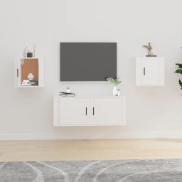 vidaXL Wiszące szafki telewizyjne, 2 szt., białe, 40x34,5x40 cm