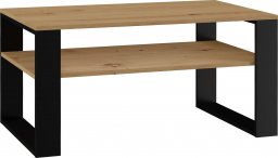 Topeshop STOLIK KAWOWY Z PÓŁKĄ ŁAWA MODERN 1P DĄB ARTISAN CZERŃ