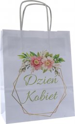 TorbyPRO torba papierowa biała A5 z nadrukiem DZIEŃ KOBIET